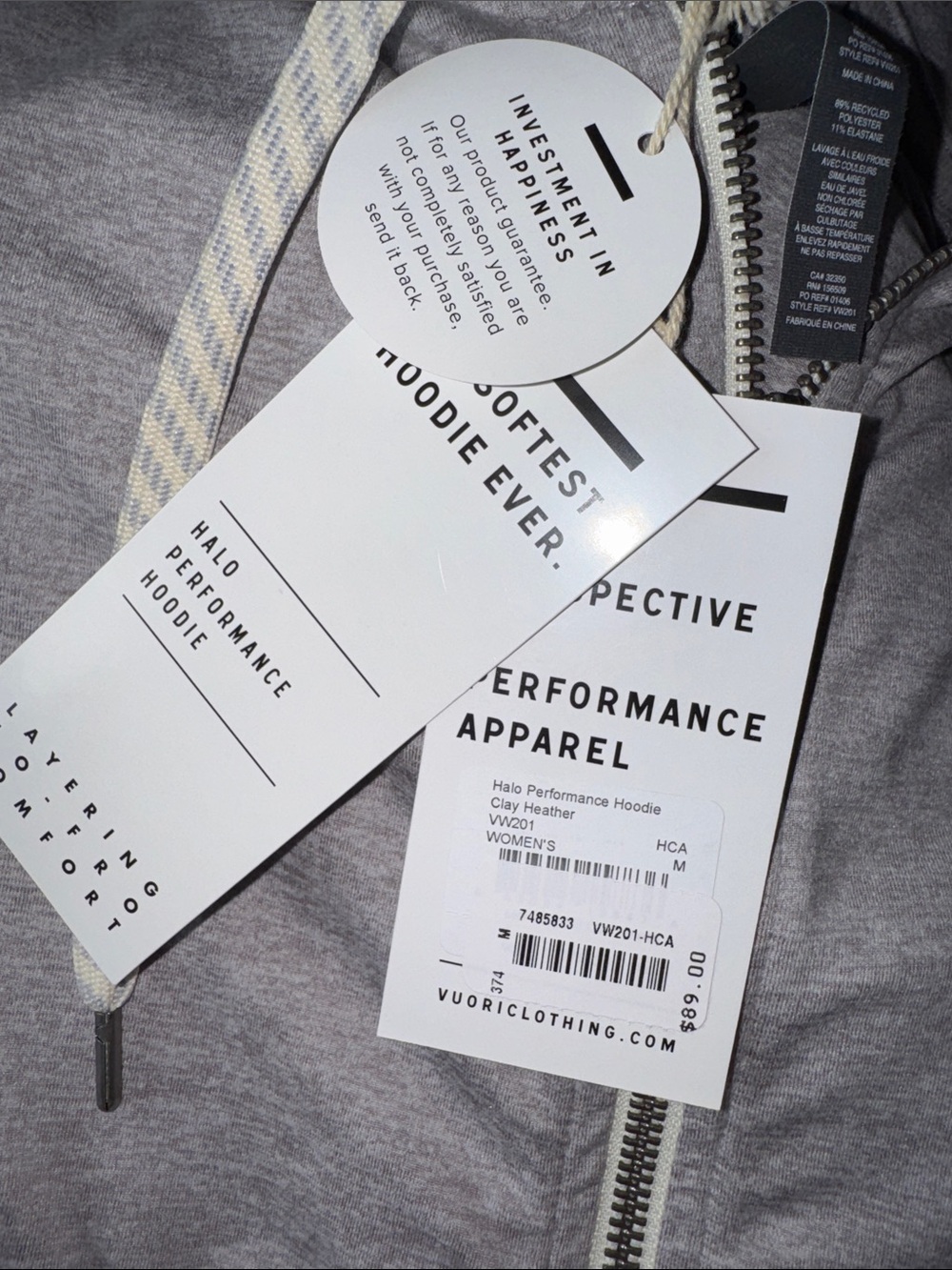 NWT Women’s Vuori Clay Heather Halo Performance Hoodie 2.0 M - Picture 4 of 5